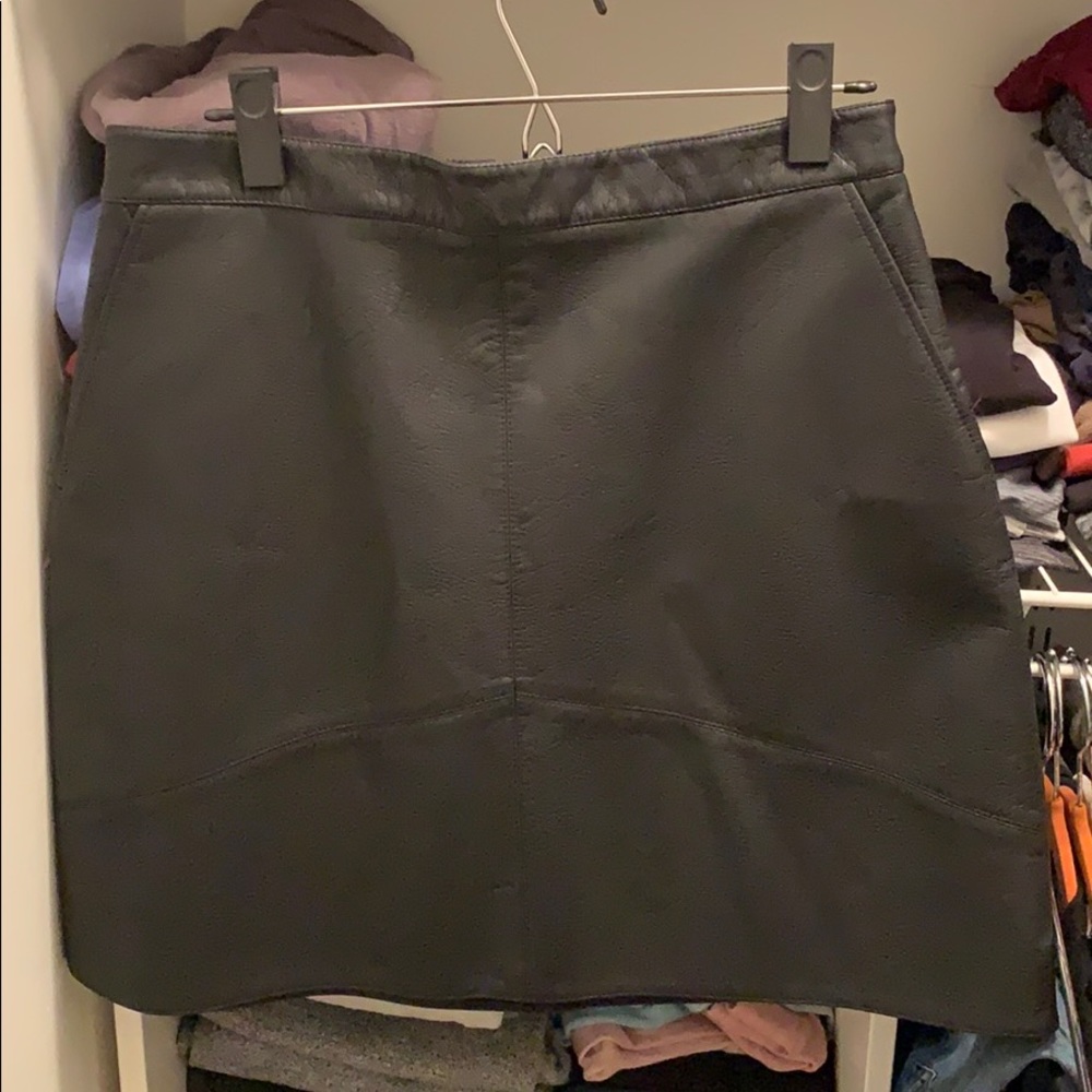 Zara Black Leather Skirt
